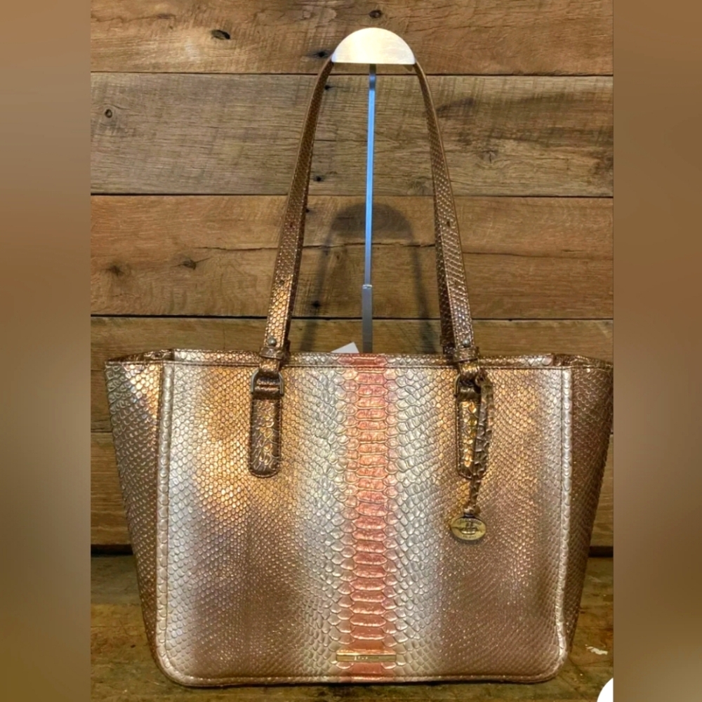 Brahmin Ashlee natural CocoBay genuine leather tote